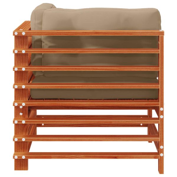 Градинен ъглов диван Масивна боровина Восъчен Кафяв