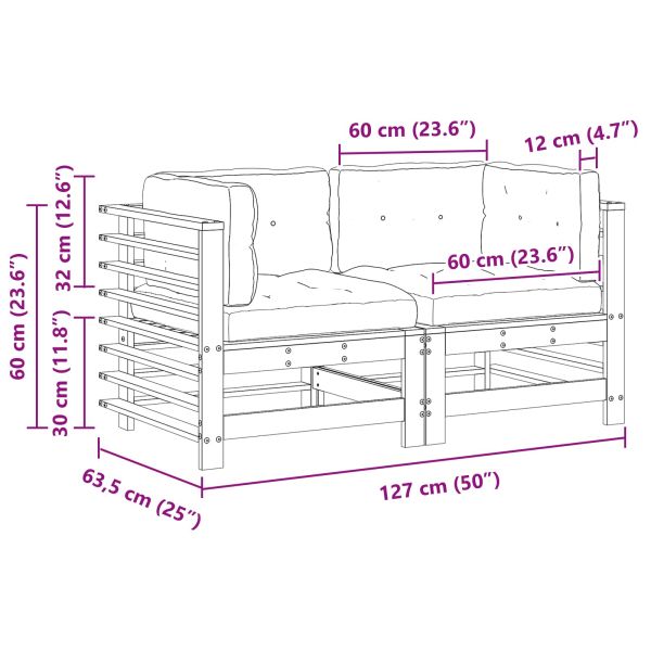 Градинен ъглов диван Масивна боровина Восъчен Кафяв