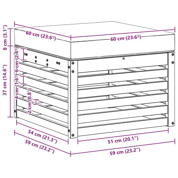 Външна табуретка Солидно акациево дърво Естествен