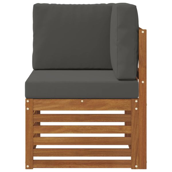 Външен ъглов диван Солидно акациево дърво Естествен