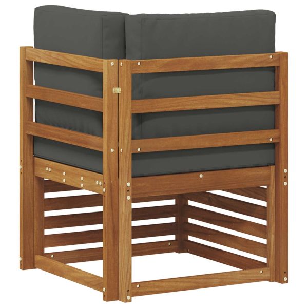 Външен ъглов диван Солидно акациево дърво Естествен