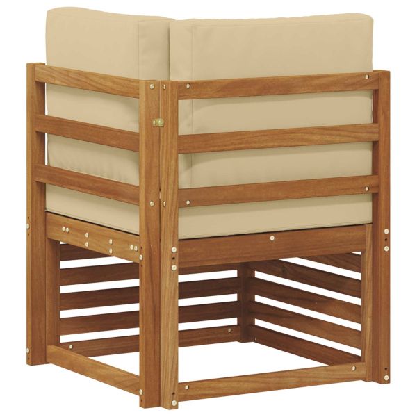 Външен ъглов диван Солидно акациево дърво Естествен