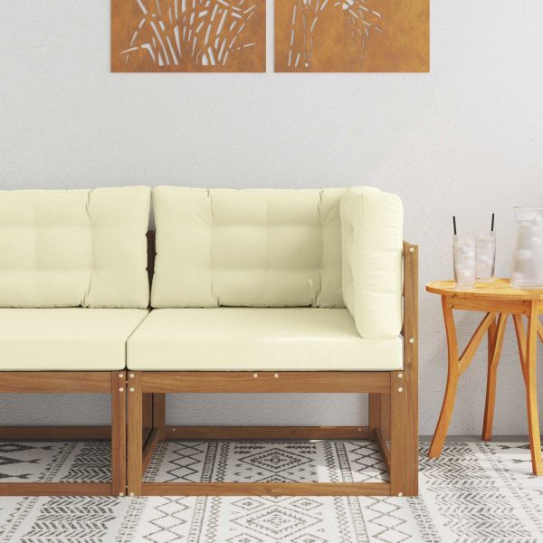 Ъглов диван за открито Солидно акациево дърво Естествен