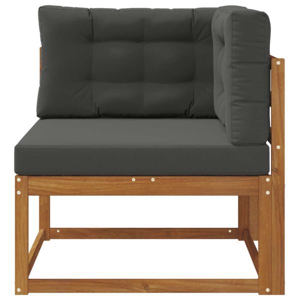 Ъглов диван за открито Солидно акациево дърво Естествен