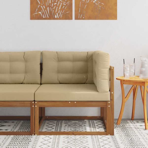 Ъглов диван за открито Солидно акациево дърво Естествен