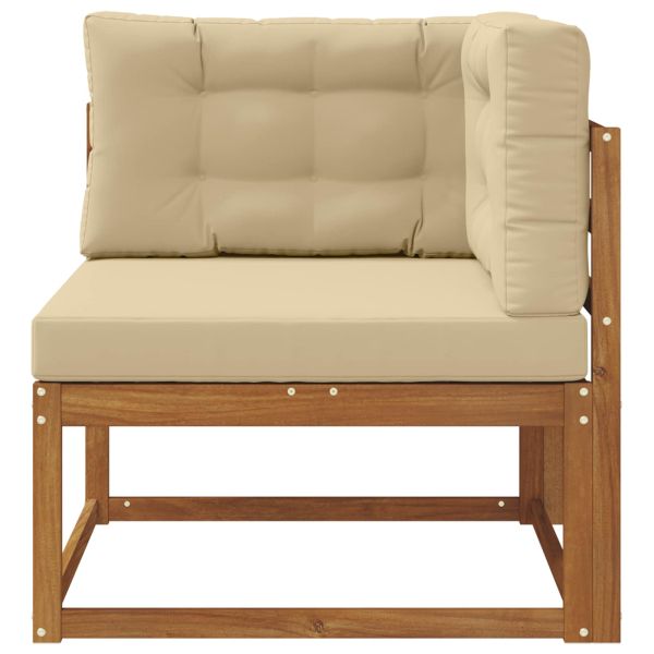 Ъглов диван за открито Солидно акациево дърво Естествен