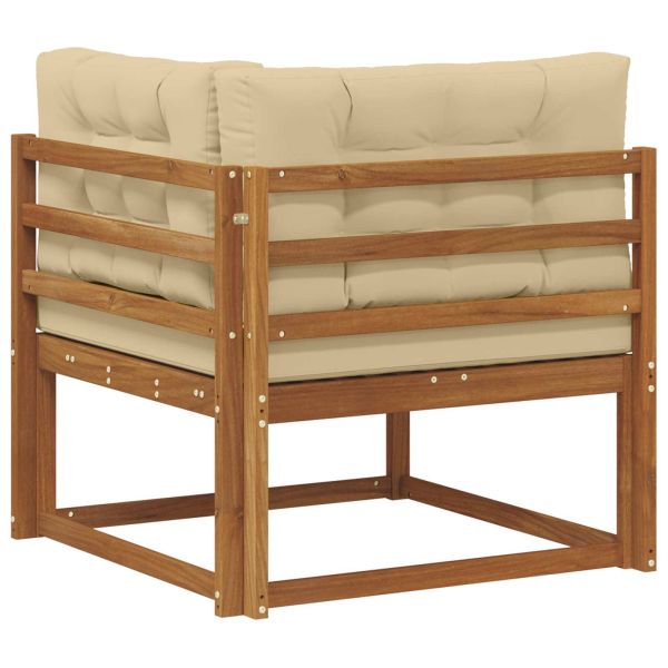 Ъглов диван за открито Солидно акациево дърво Естествен