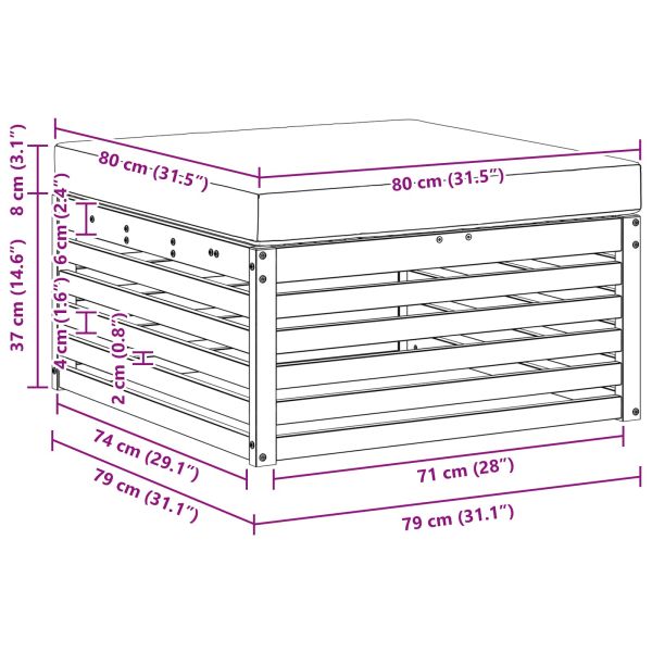 Външна табуретка Солидно акациево дърво Естествен