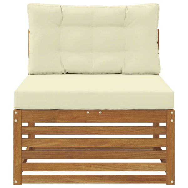 Външен среден диван Солидно акациево дърво Естествен