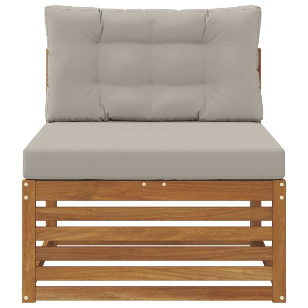 Външен среден диван Солидно акациево дърво Естествен