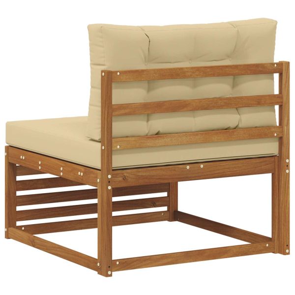 Външен среден диван Солидно акациево дърво Естествен