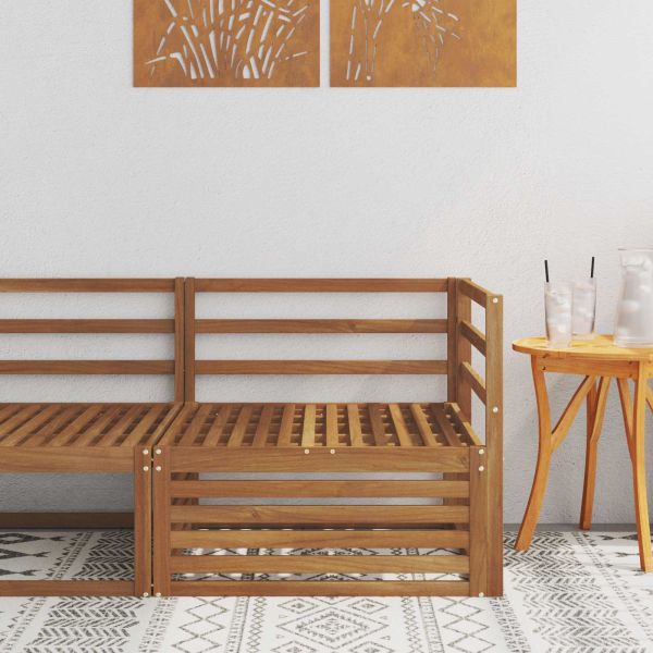 Ъглов диван за открито Солидно акациево дърво Естествен