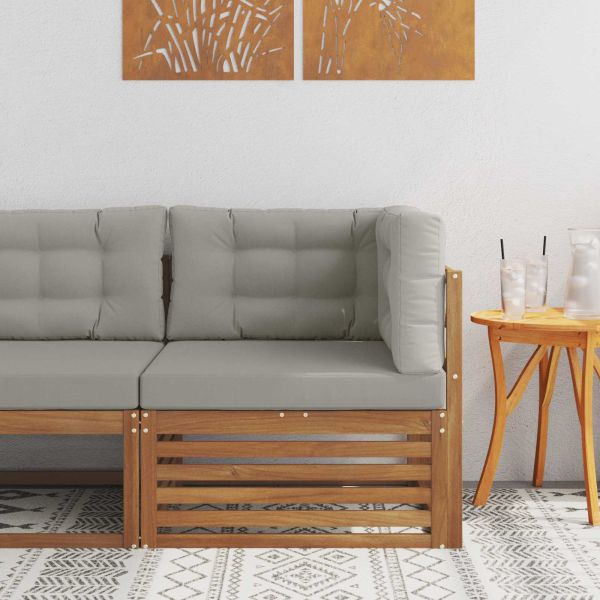 Външен ъглов диван Солидно акациево дърво Естествен