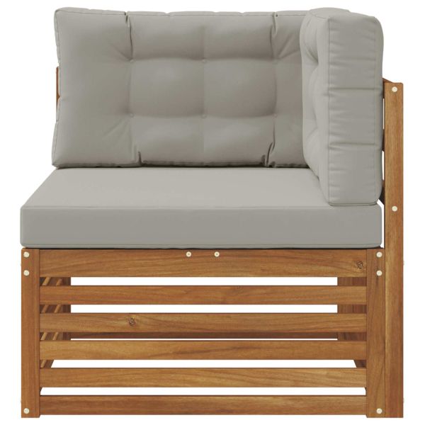 Външен ъглов диван Солидно акациево дърво Естествен