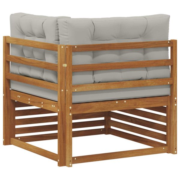 Външен ъглов диван Солидно акациево дърво Естествен