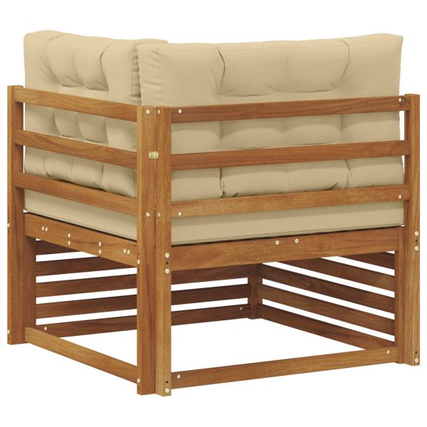 Ъглов диван за открито Солидно акациево дърво Естествен