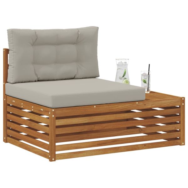 Външен край на диван 3 Брой Естествено и светло сиво