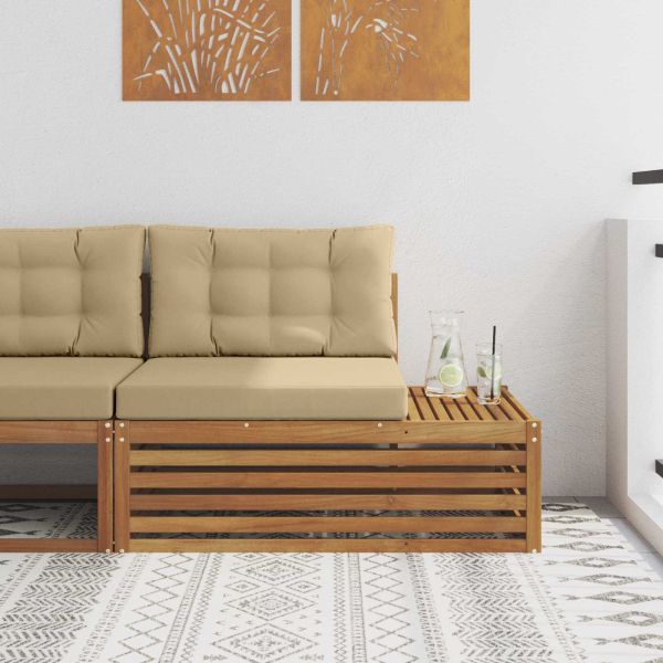 Външен край на диван 3 Брой Натурален и Бежов 115 x 83 x 73 см