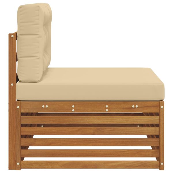 Външен край на диван 3 Брой Натурален и Бежов 115 x 83 x 73 см