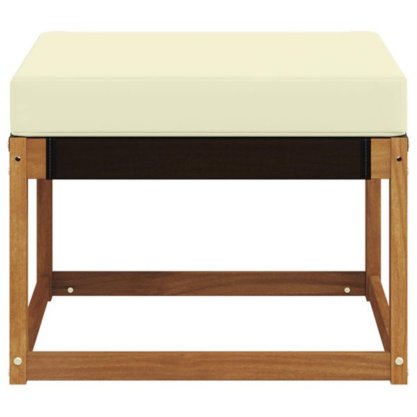 Външна табуретка Масивна акациева дървесина и текстилен плат