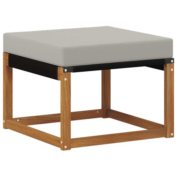 Външна табуретка Масивна акациева дървесина и текстилен плат