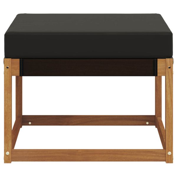 Външна табуретка Масивна акациева дървесина и текстилен плат