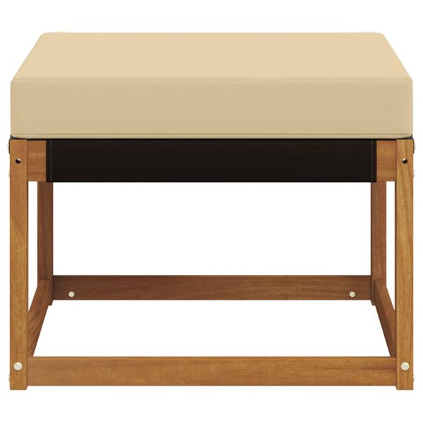 Външна табуретка Масивна акациева дървесина и текстилен плат