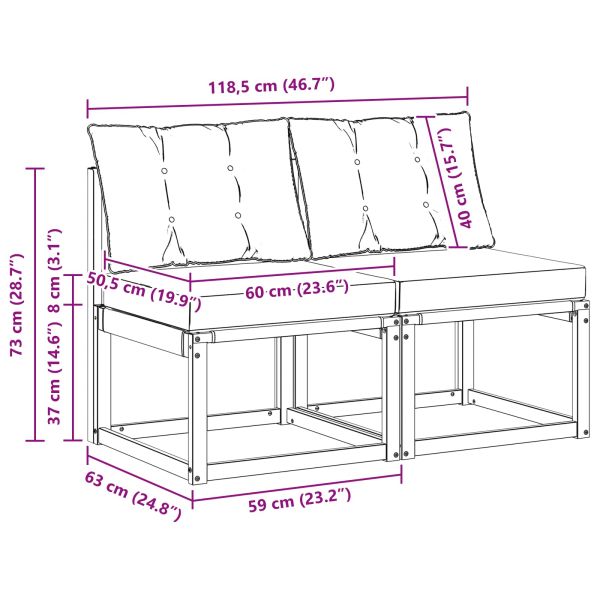 2 Брой Външен среден диван