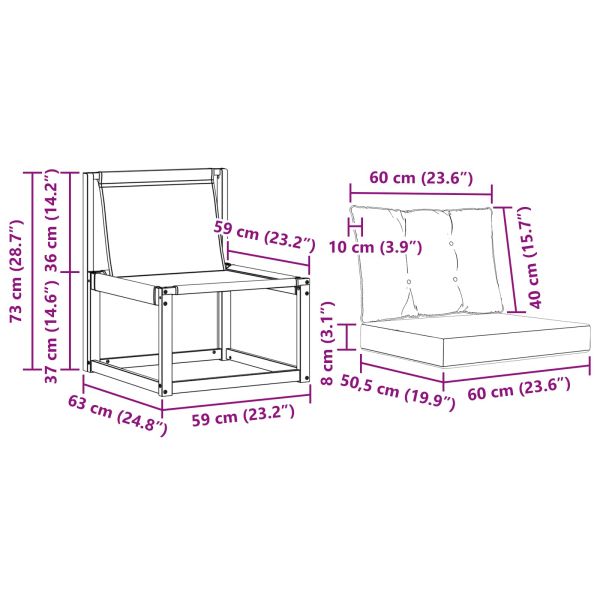2 Брой Външен среден диван