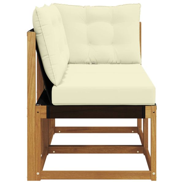 Външен среден и ъглов диван с възглавница 2 Брой Естествен