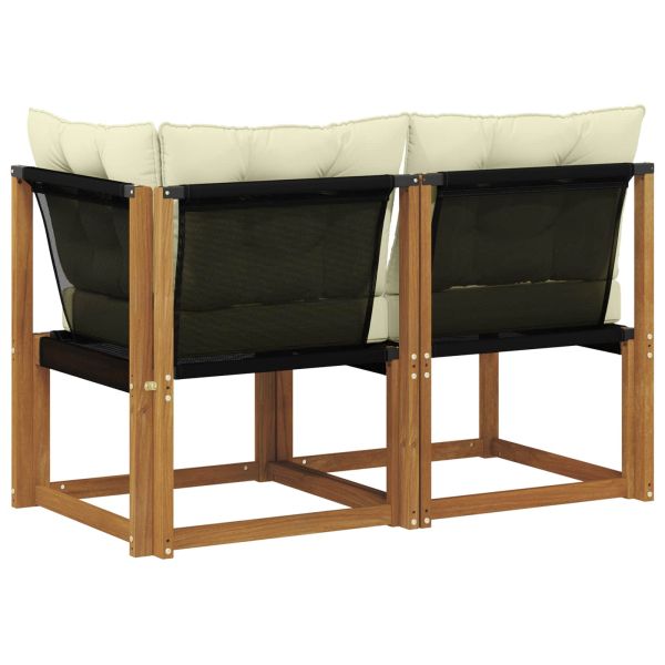 Външен среден и ъглов диван с възглавница 2 Брой Естествен