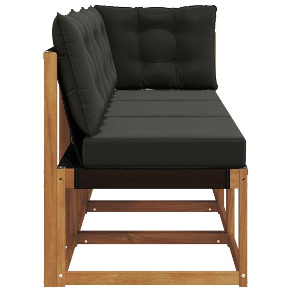 Външен среден и ъглов диван с възглавница 3 Брой Естествен