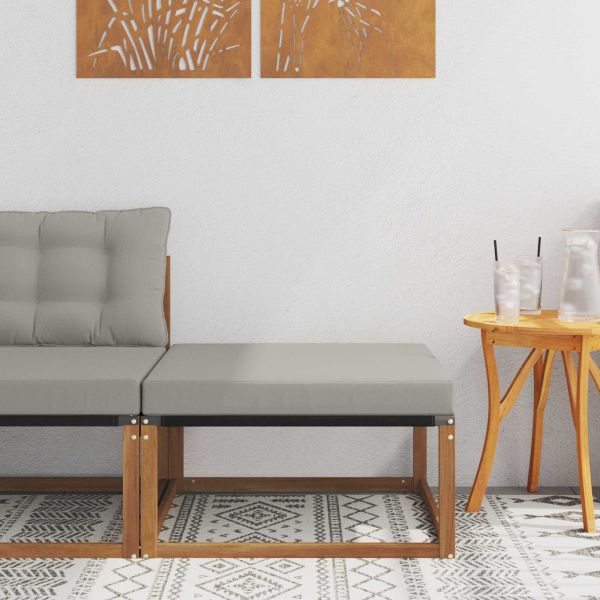 Външна табуретка Солидно акациево дърво Естествен