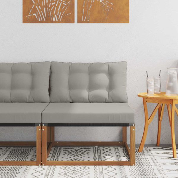 Среден диван за открито Солидно акациево дърво Естествен