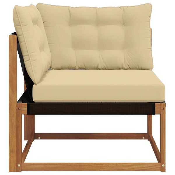 Външен ъглов диван Солидно акациево дърво Естествен