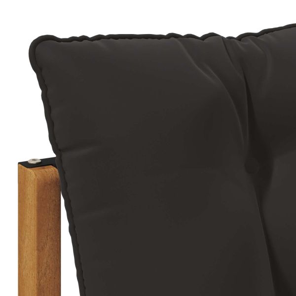 2 Брой Среден диван за открито Солидно акациево дърво Естествен