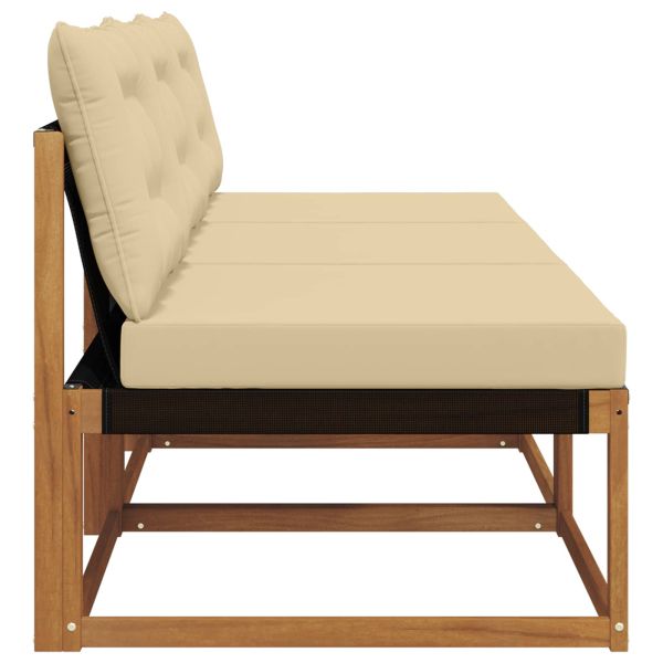 3 Брой Среден диван за открито Солидно акациево дърво Естествен