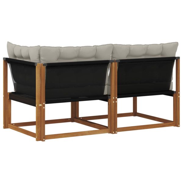 Външен среден и ъглов диван с възглавница 2 Брой Естествен