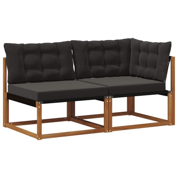 Външен среден и ъглов диван с възглавница 7 Брой Естествен