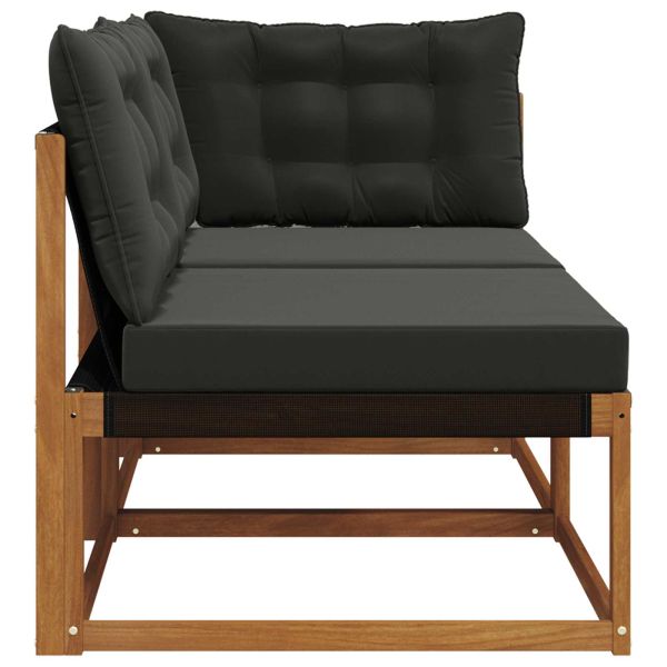 Външен среден и ъглов диван с възглавница 7 Брой Естествен