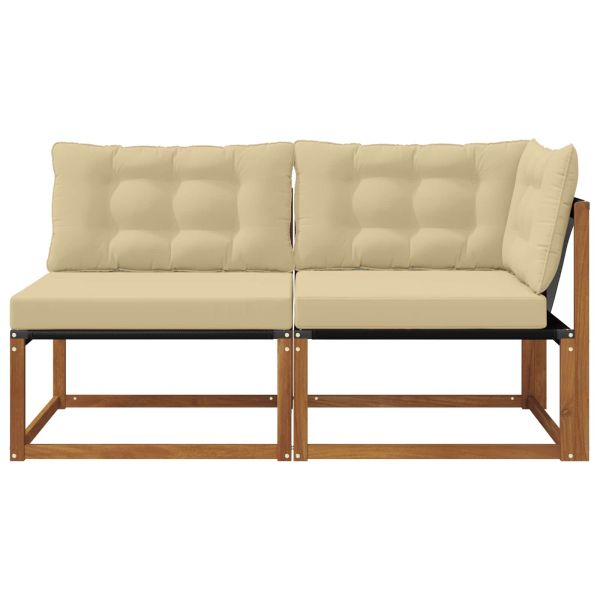 Външен среден и ъглов диван с възглавница 7 Брой Естествен