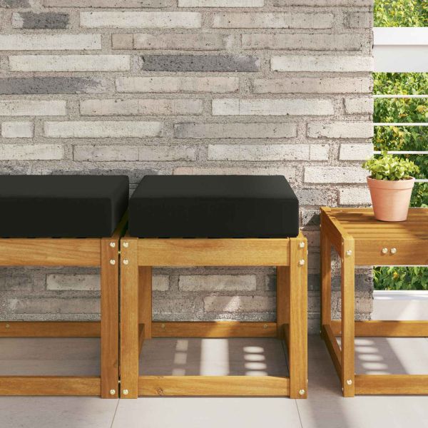 Възглавница за открито седалка Черен 40 x 40 x 8 см