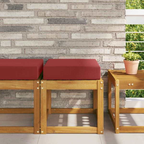 Възглавница за открито седалка виненочервен 40 x 40 x 8 см