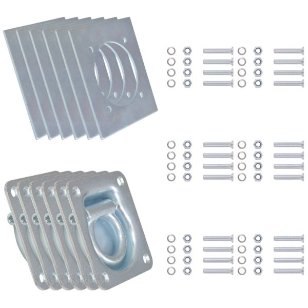 Укрепващи пръстени за товар, 6 бр, поцинкована стомана, 2000 кг