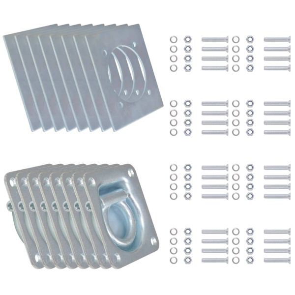 Укрепващи пръстени за товар, 8 бр, поцинкована стомана, 2000 кг