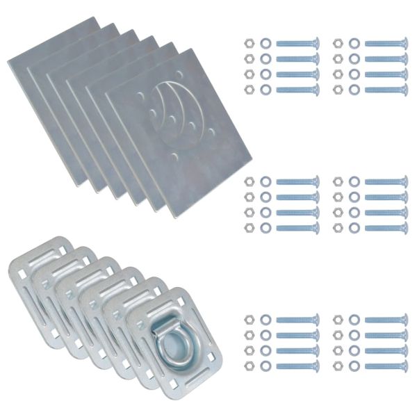 Укрепващи пръстени за товар, 6 бр, поцинкована стомана, 2000 кг