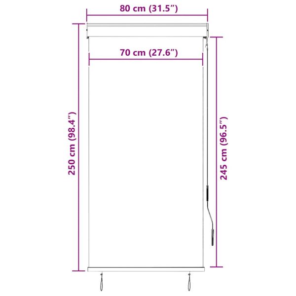 Външна ролетна щора, 80x250 см, антрацит