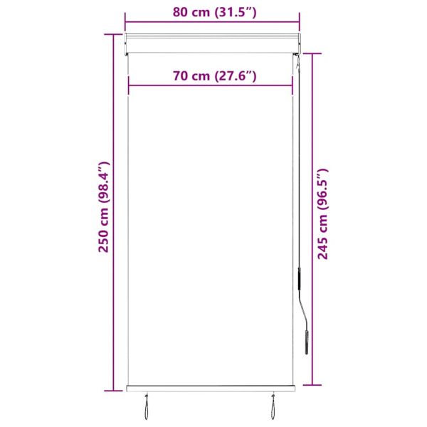 Външна ролетна щора, 80x250 см, кремава