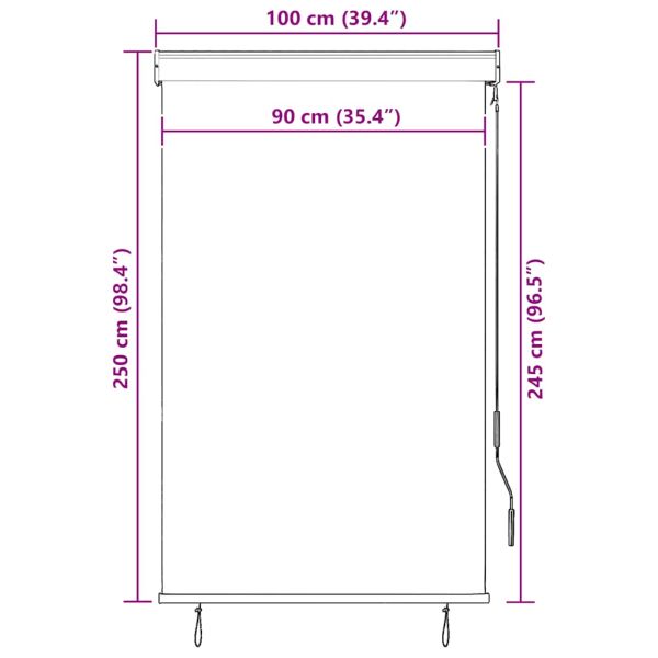 Външна ролетна щора, 100x250 см, антрацит