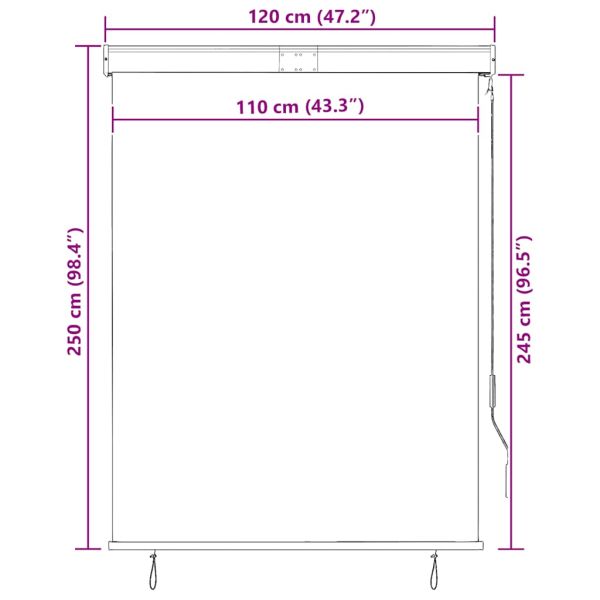 Външна ролетна щора, 120x250 см, антрацит